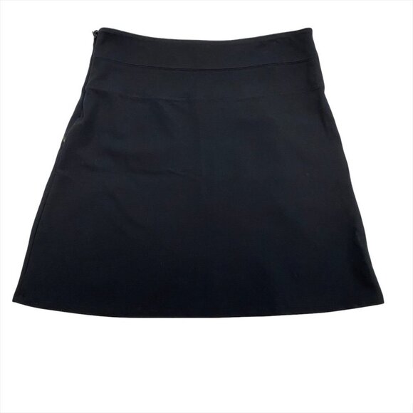 Athleta Ponte Moto Skirt Black Solid Rayon Blend Women's 8 - Picture 5 of 8